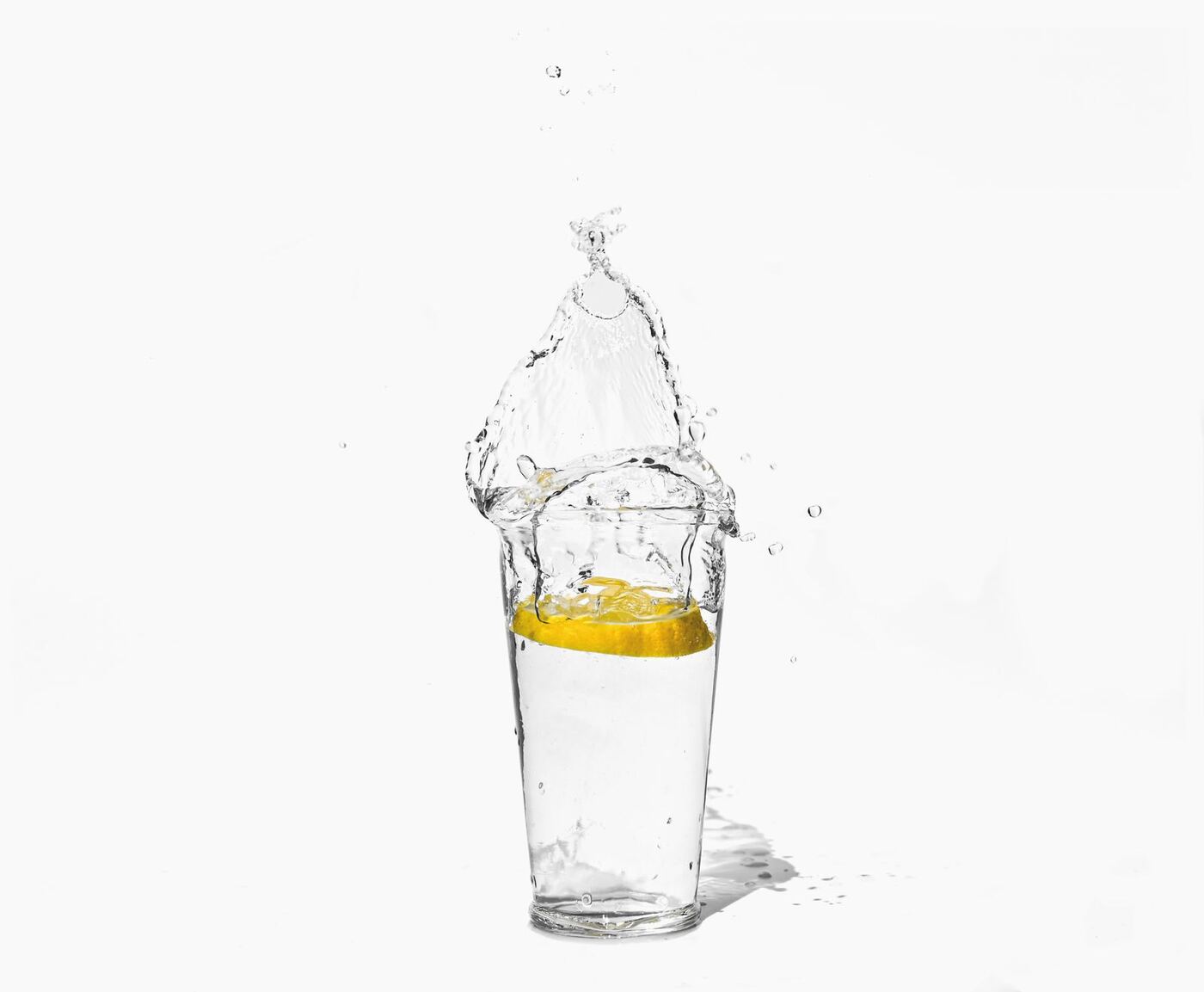 Warm lemon water on a table